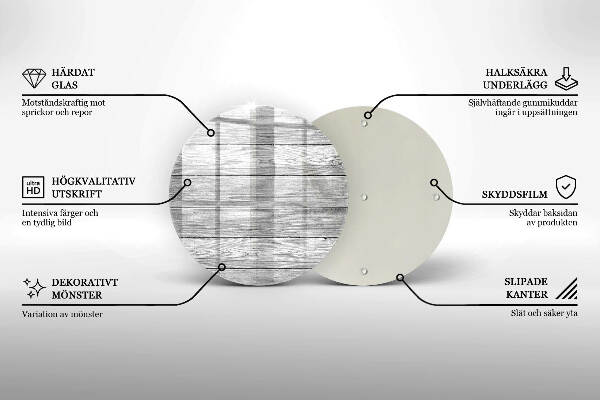 Sottobicchiere in vetro per candele tombali con stampa a motivo di vecchie assi di legno