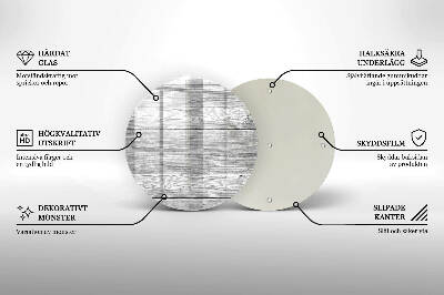 Sottobicchiere in vetro per candele tombali con stampa a motivo di vecchie assi di legno