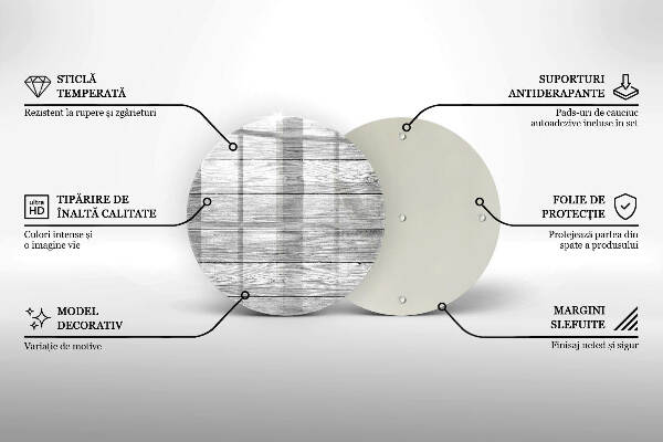Sottobicchiere in vetro per candele tombali con stampa a motivo di vecchie assi di legno