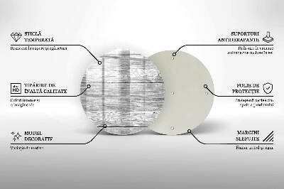 Sottobicchiere in vetro per candele tombali con stampa a motivo di vecchie assi di legno