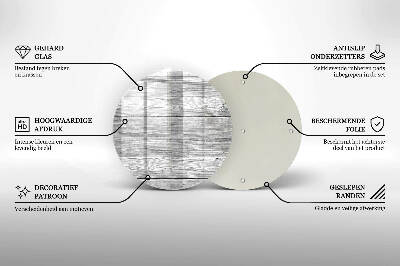 Sottobicchiere in vetro per candele tombali con stampa a motivo di vecchie assi di legno