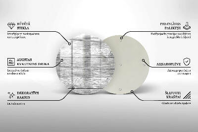 Sottobicchiere in vetro per candele tombali con stampa a motivo di vecchie assi di legno