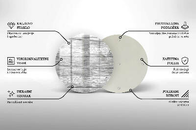 Sottobicchiere in vetro per candele tombali con stampa a motivo di vecchie assi di legno
