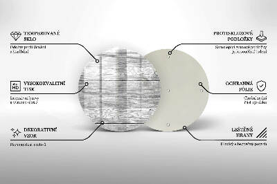 Sottobicchiere in vetro per candele tombali con stampa a motivo di vecchie assi di legno