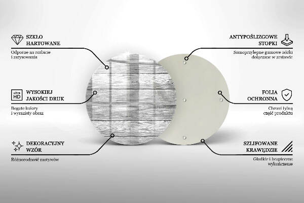 Sottobicchiere in vetro per candele tombali con stampa a motivo di vecchie assi di legno