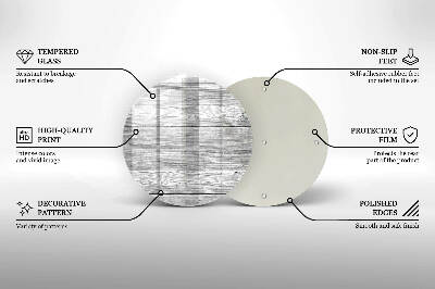 Sottobicchiere in vetro per candele tombali con stampa a motivo di vecchie assi di legno