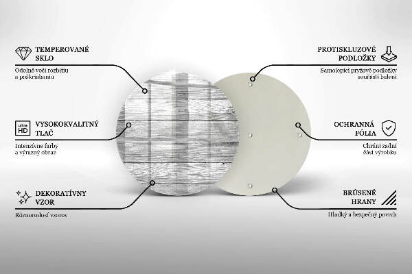 Sottobicchiere in vetro per candele tombali con stampa a motivo di vecchie assi di legno