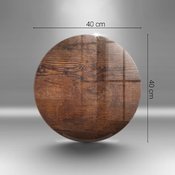 Piatto in vetro per candele con piano in legno scuro