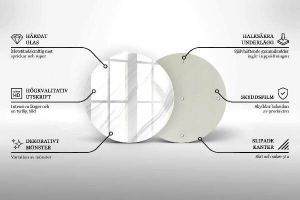 Sottobicchiere in vetro per candele tombali con finitura effetto marmo delicato