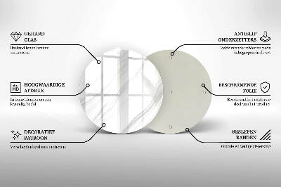 Sottobicchiere in vetro per candele tombali con finitura effetto marmo delicato