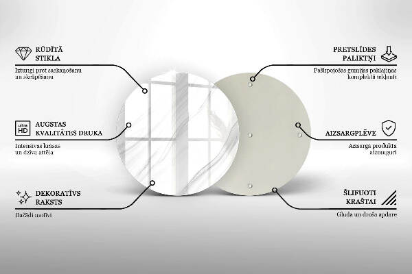 Sottobicchiere in vetro per candele tombali con finitura effetto marmo delicato