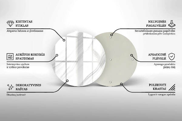 Sottobicchiere in vetro per candele tombali con finitura effetto marmo delicato