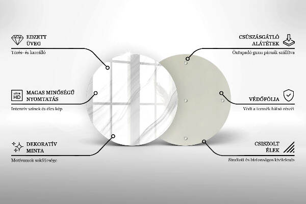 Sottobicchiere in vetro per candele tombali con finitura effetto marmo delicato