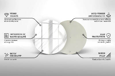 Sottobicchiere in vetro per candele tombali con finitura effetto marmo delicato