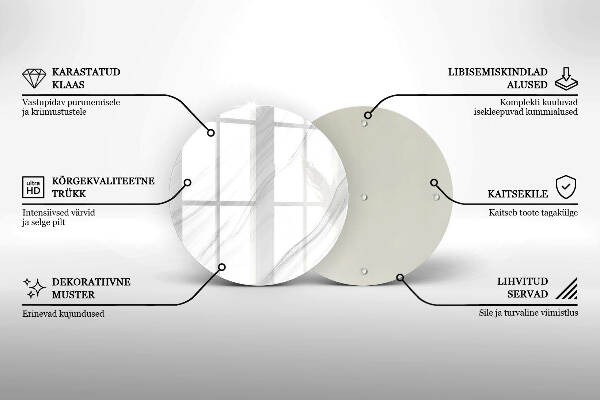 Sottobicchiere in vetro per candele tombali con finitura effetto marmo delicato