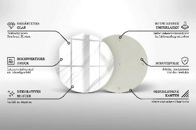 Sottobicchiere in vetro per candele tombali con finitura effetto marmo delicato