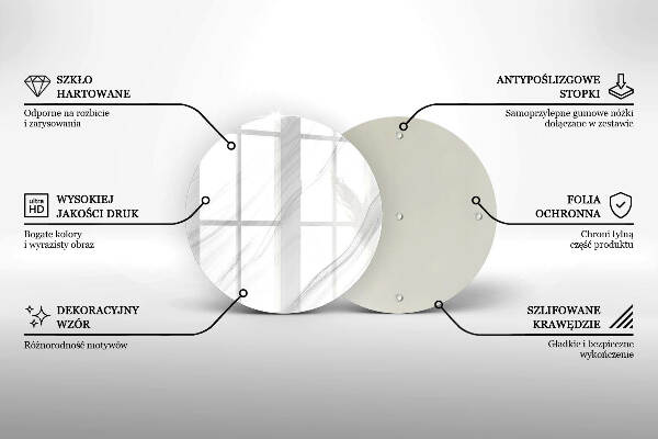 Sottobicchiere in vetro per candele tombali con finitura effetto marmo delicato