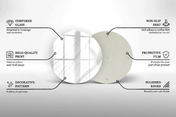 Sottobicchiere in vetro per candele tombali con finitura effetto marmo delicato