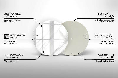 Sottobicchiere in vetro per candele tombali con finitura effetto marmo delicato