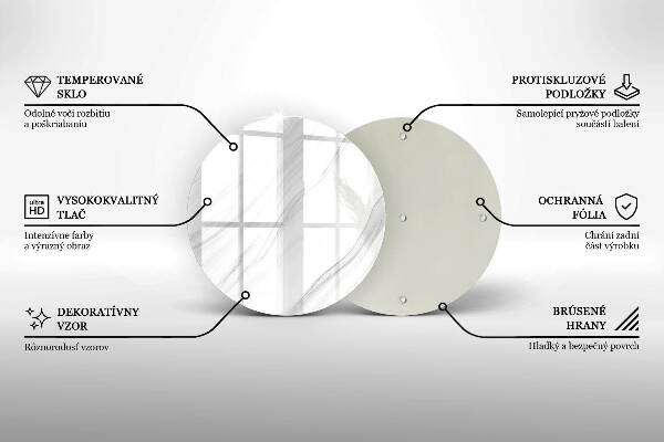 Sottobicchiere in vetro per candele tombali con finitura effetto marmo delicato