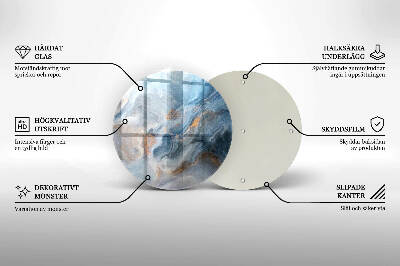 Piatto in vetro per candele con texture effetto marmo