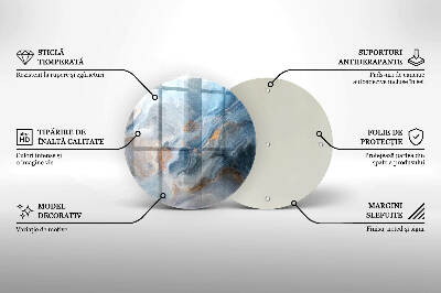 Piatto in vetro per candele con texture effetto marmo
