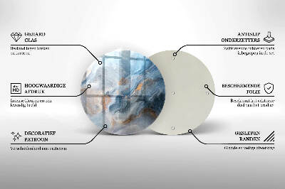 Piatto in vetro per candele con texture effetto marmo