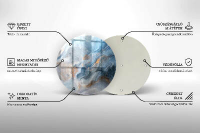 Piatto in vetro per candele con texture effetto marmo