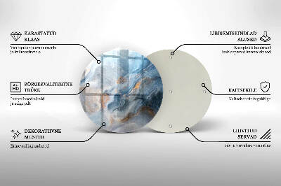 Piatto in vetro per candele con texture effetto marmo