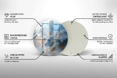 Piatto in vetro per candele con texture effetto marmo