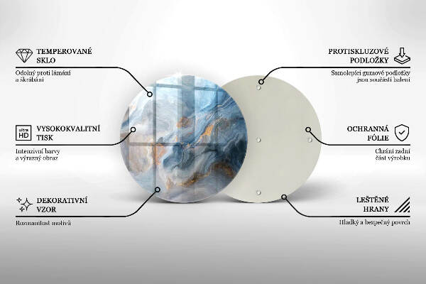 Piatto in vetro per candele con texture effetto marmo