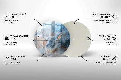 Piatto in vetro per candele con texture effetto marmo