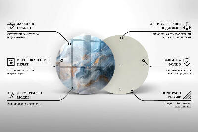 Piatto in vetro per candele con texture effetto marmo