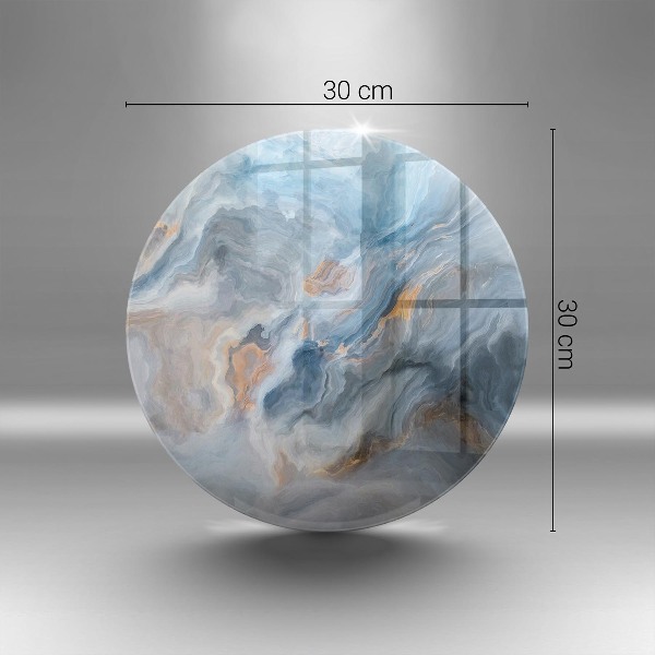 Piatto in vetro per candele con texture effetto marmo