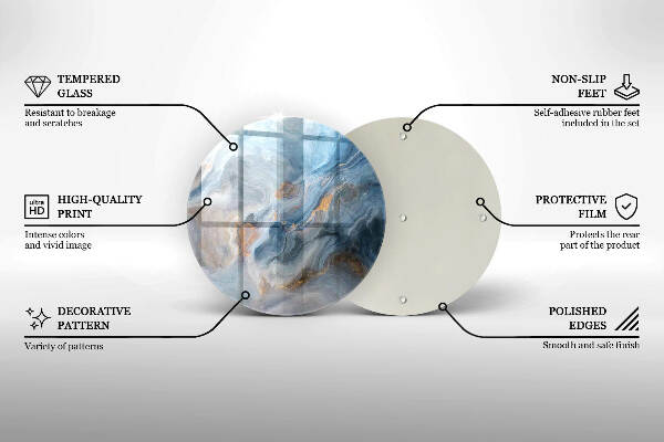 Piatto in vetro per candele con texture effetto marmo