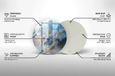 Piatto in vetro per candele con texture effetto marmo