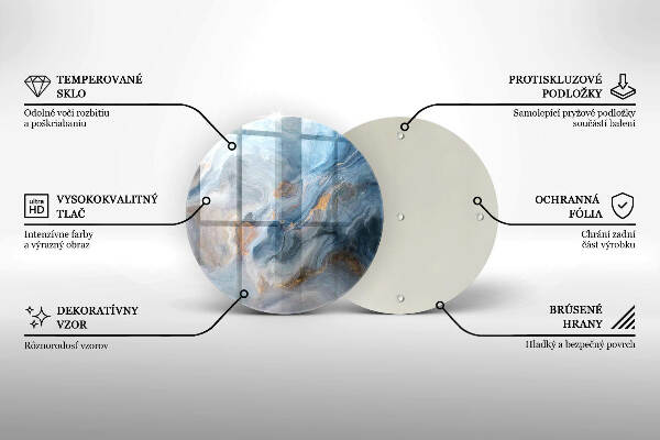 Piatto in vetro per candele con texture effetto marmo