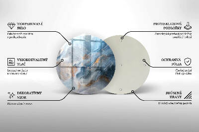 Piatto in vetro per candele con texture effetto marmo