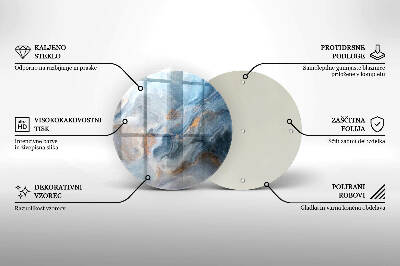 Piatto in vetro per candele con texture effetto marmo