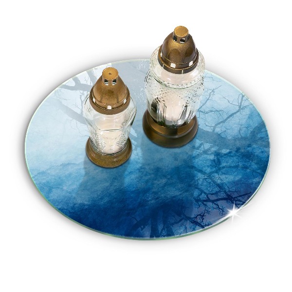 Sottobicchiere in vetro per candele tombali con motivo a sfondo astratto