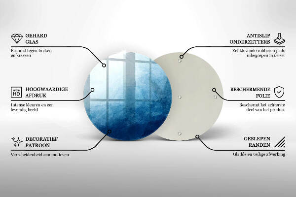 Sottobicchiere in vetro per candele tombali con motivo a sfondo astratto