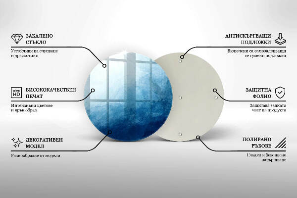 Sottobicchiere in vetro per candele tombali con motivo a sfondo astratto