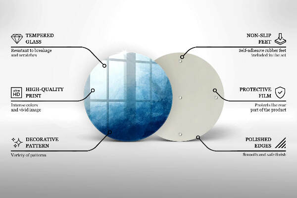 Sottobicchiere in vetro per candele tombali con motivo a sfondo astratto
