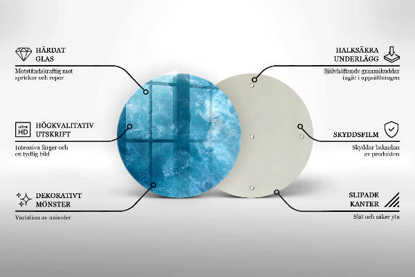 Piatto in vetro per candele in colore acqua blu