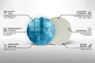 Piatto in vetro per candele in colore acqua blu