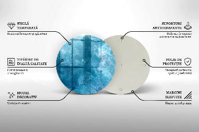 Piatto in vetro per candele in colore acqua blu