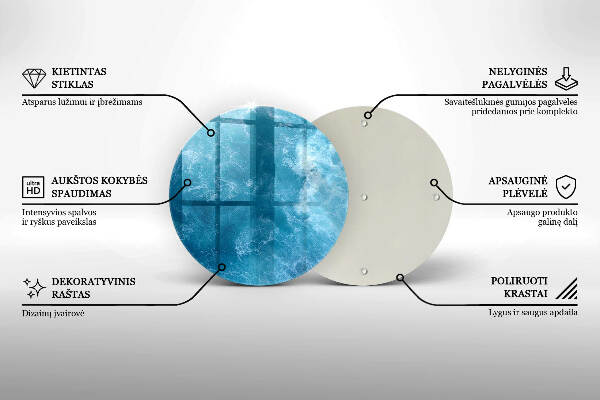 Piatto in vetro per candele in colore acqua blu