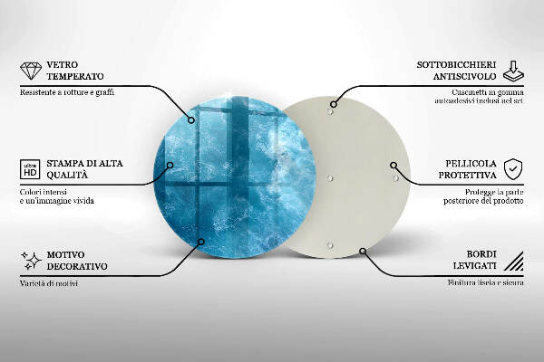 Piatto in vetro per candele in colore acqua blu