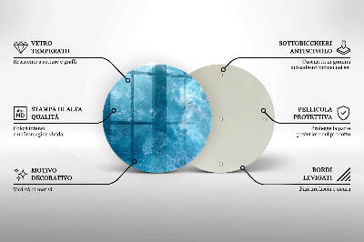 Piatto in vetro per candele in colore acqua blu