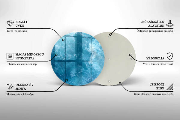 Piatto in vetro per candele in colore acqua blu